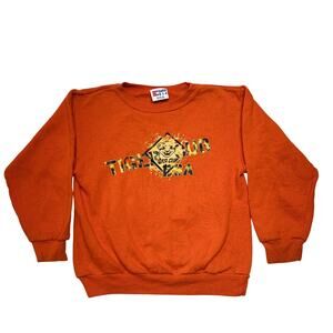 Vintage Tiger Cub Scouts Sweatshirt Youth Medium Orange Uniform Scouting USA